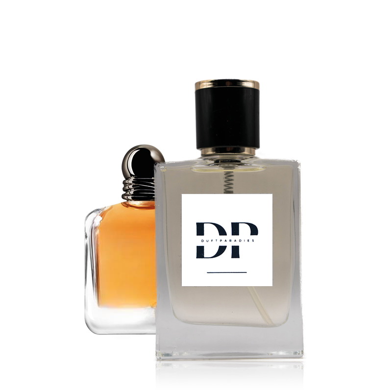 Duftparadies M87 you Parfümflasche mit goldener Kappe und eleganter Gestaltung, sichtbar auf dem Bild.