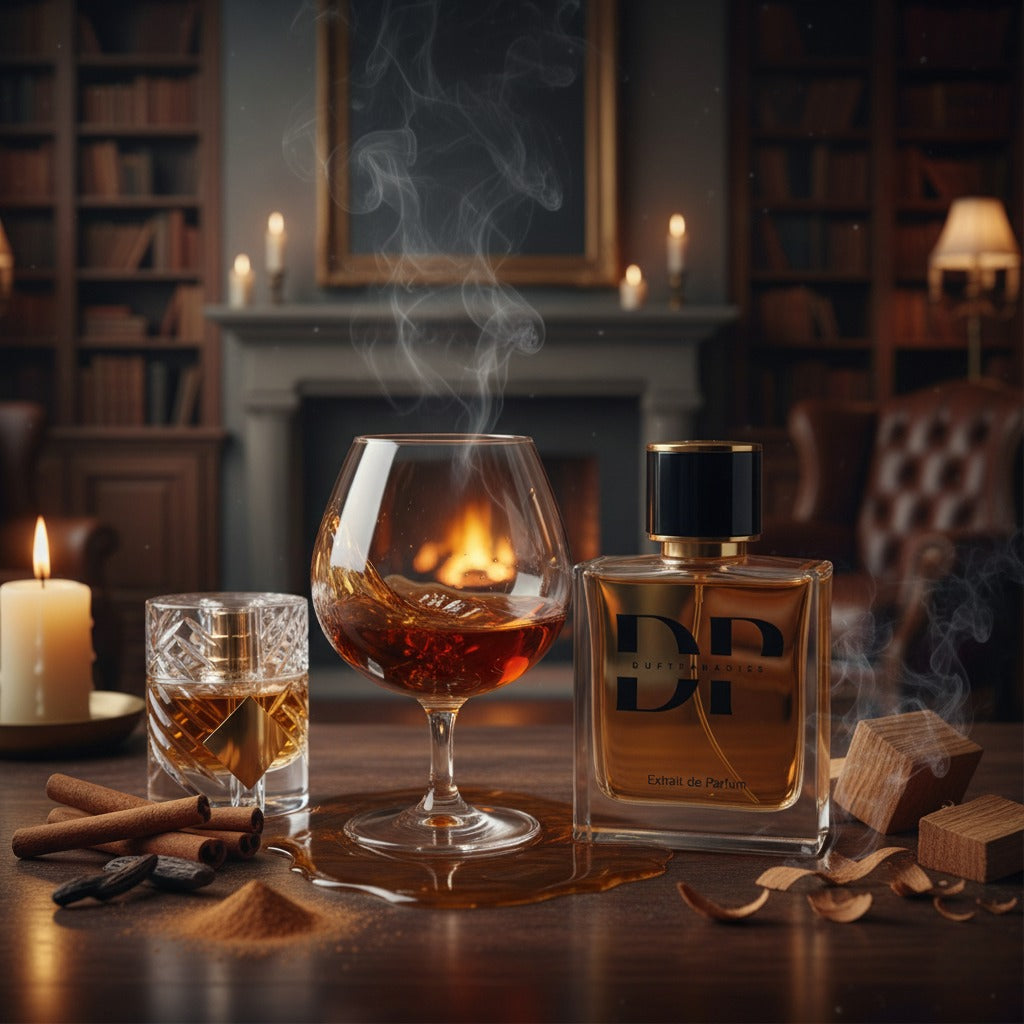 Duftparadies M189 Angel Love Parfümflasche mit goldener Kappe und floral gestaltetem Etikett, elegante Verpackung im Bild