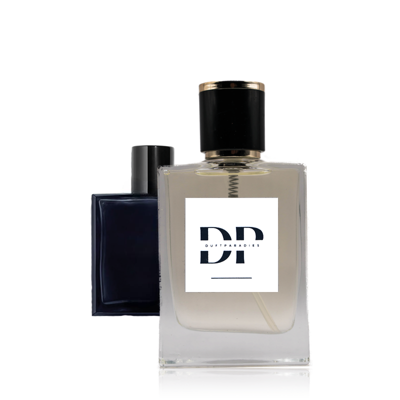 Duftparadies M30 Duftkerze in eleganter Verpackung, sichtbare Kerzenflamme und stilvolles Design.