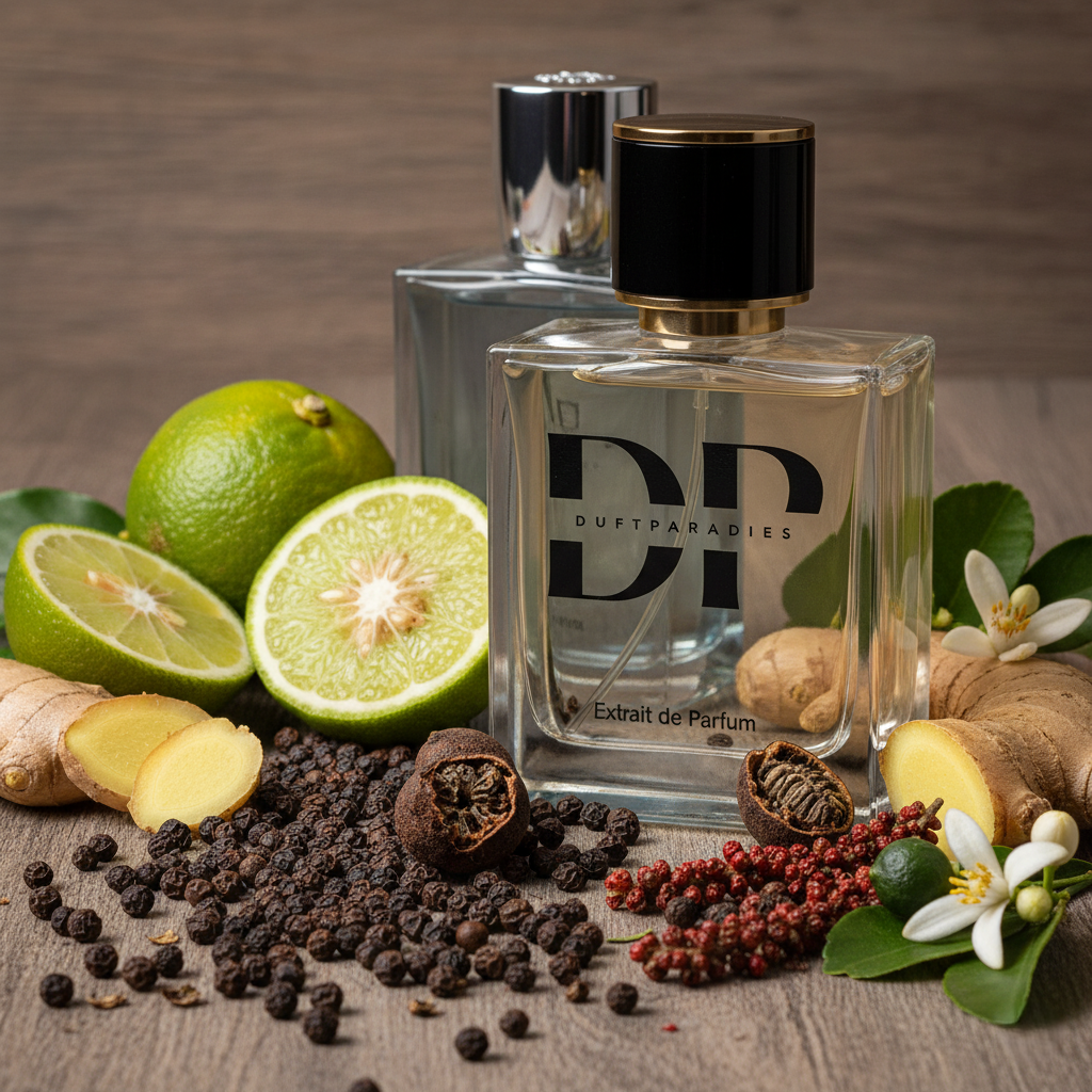 Duftparadies M328 Castley Parfümflasche mit elegantem Design auf weißem Hintergrund, nahaufnahme
