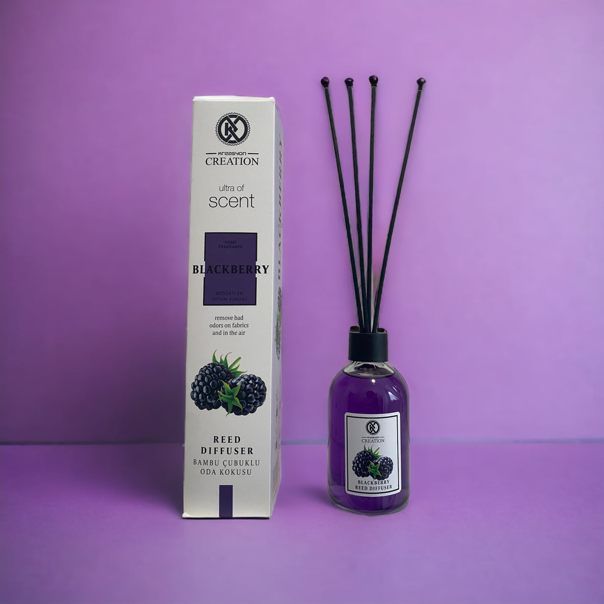 Frische schwarze Brombeere Duftzwillinge für Parfüm, mit 40% Duftöl, in einer eleganten Flasche.