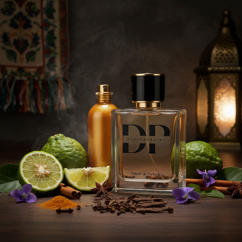 Duftparadies M168 Parfümflasche mit eleganter Gestaltung, sichtbarer Verschluss und Glas, ideal für Duftliebhaber.