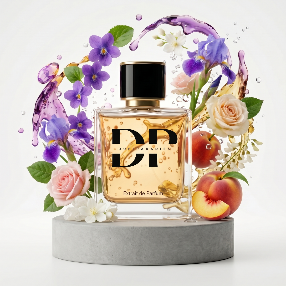Duftholz M226 Violetta von Duftparadies in Flammen-Design, detailreiche Illustration auf der Oberfläche, dekoratives Element.