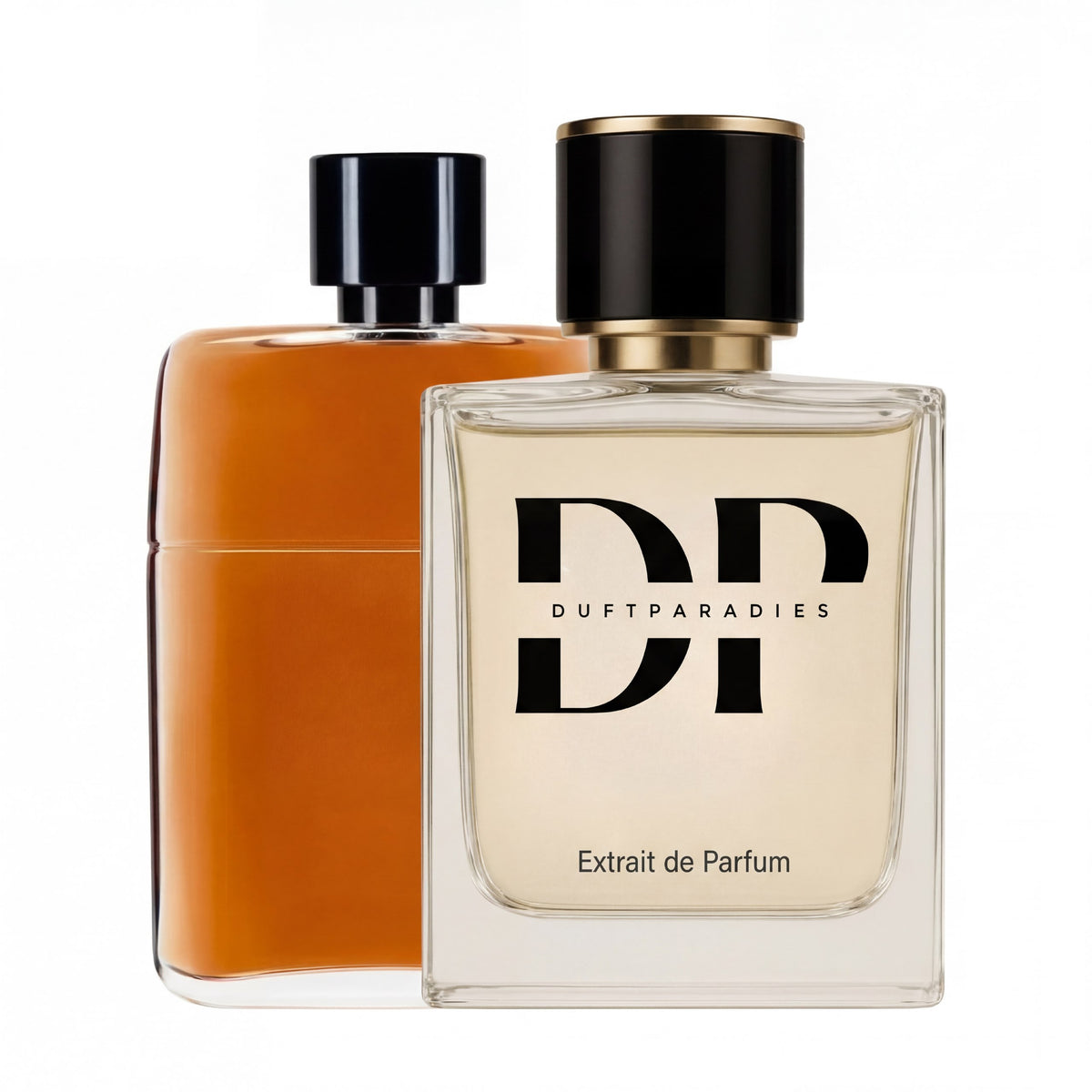 Duftparadies M347 Guil Absolut Parfümflasche mit goldener Verpackung und eleganten Designdetails.