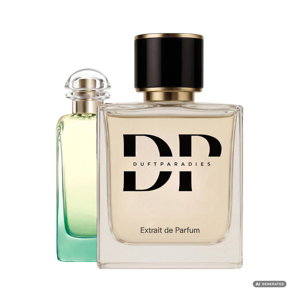 Duftparadies W214 Jardin Nilo Duftölflasche mit grünem Etikett und Tropfer, ideal für Aromatherapie und Raumduft.