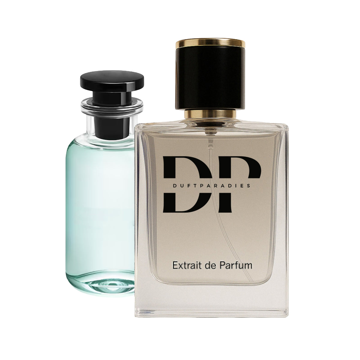 Dufthparadies M255 Imagine Your Dreams Parfümflasche mit floralem Design auf weißem Hintergrund
