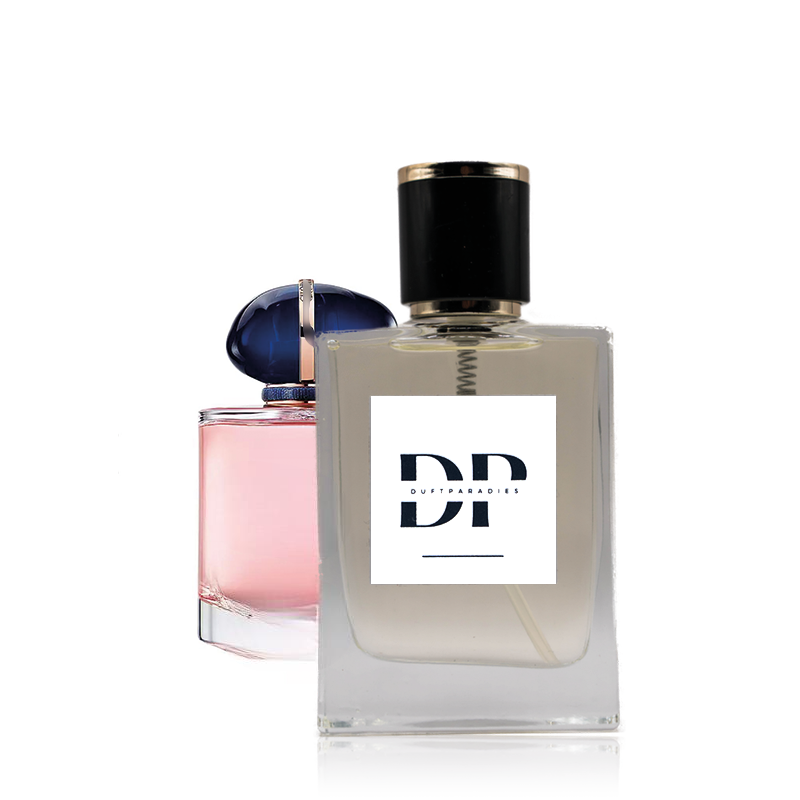 Duftparadies W118 Duftkerze in elegantem Glasbehälter mit floralem Duftmuster, ideal für gemütliche Atmosphäre.