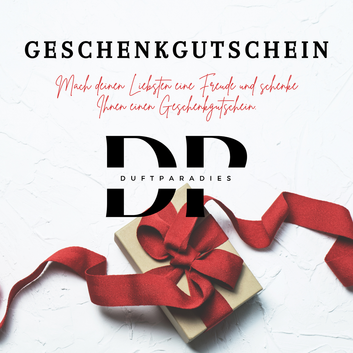 Geschenkgutschein von Duftparadies, ideal für Duft- und Parfümliebhaber, in stilvoller Gestaltung auf dem Bild gezeigt.