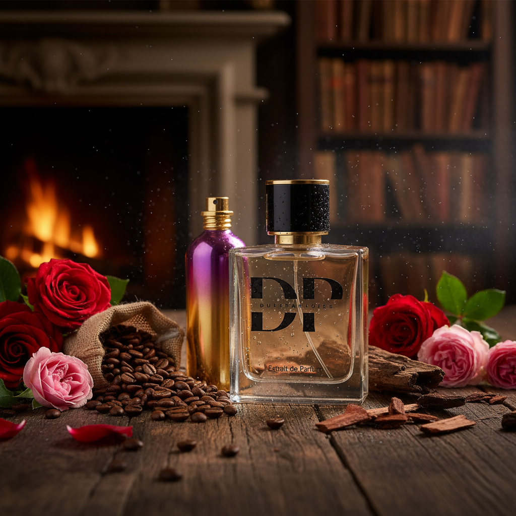 Duftparadies M239 Parfümflasche mit eleganter Gestaltung, sichtbarer Verschluss und klarer Produktbeschriftung