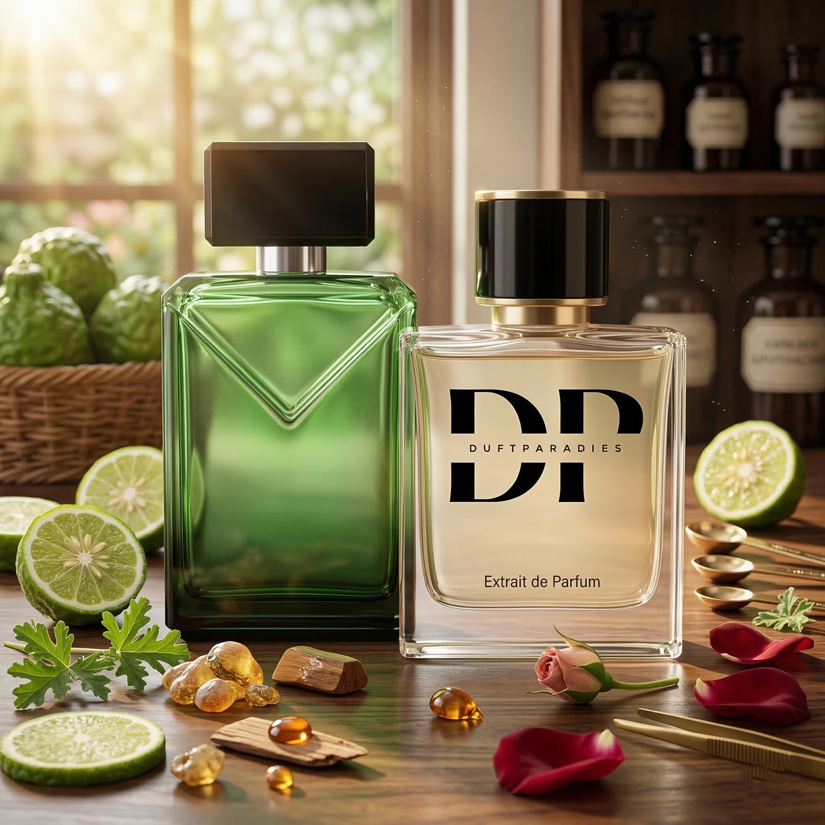 Duftparadies M334 Pradigm Duftflasche mit elegantem Design, sichtbar auf einem neutralen Hintergrund.