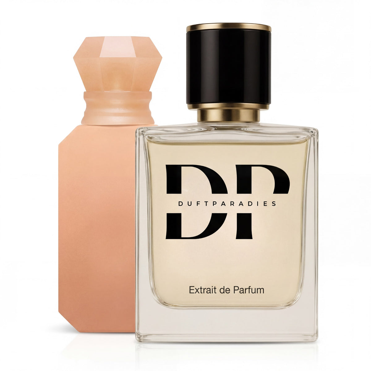 Musk-Duft W207 Musk 27 von Duftparadies, Nahaufnahme der Flasche mit goldenem Duftverschluss und schwarzem Etikett.