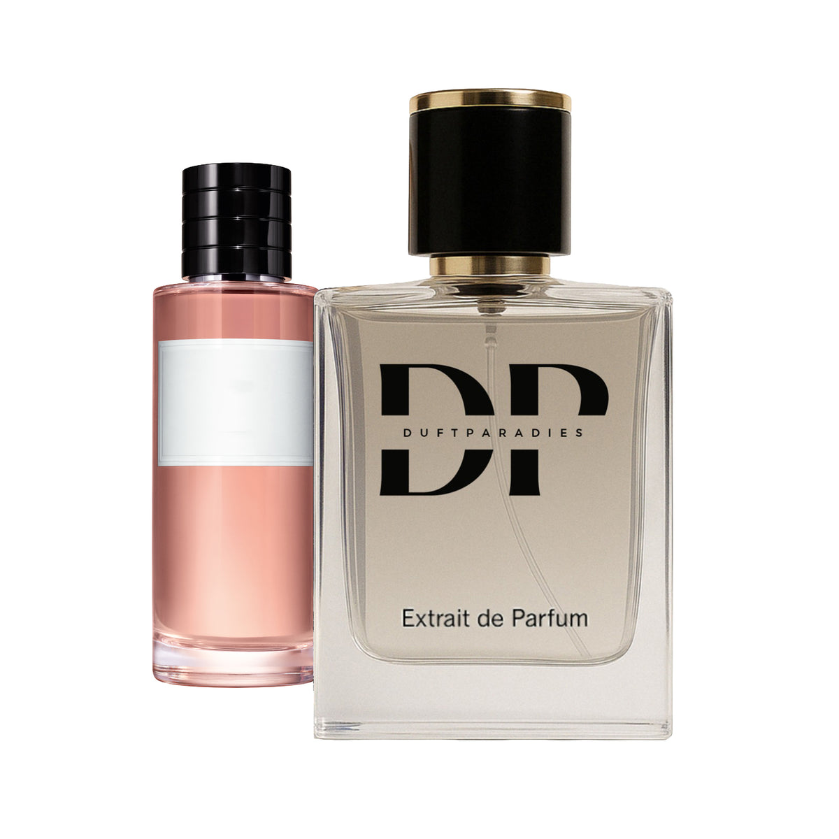 Duftparadies M166 Parfümflasche mit elegantem Design, steht auf einem weißen Hintergrund, sichtbar mit verschlossener Kappe